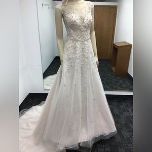 Maggie Sottero “Freesia” wedding gown in Vintage Mist color